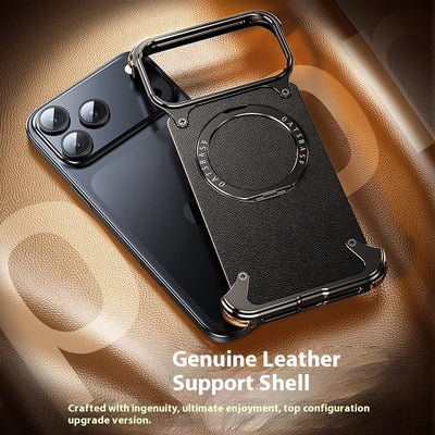 Genuine Leather MagSafe Armor iPhone 17 Case