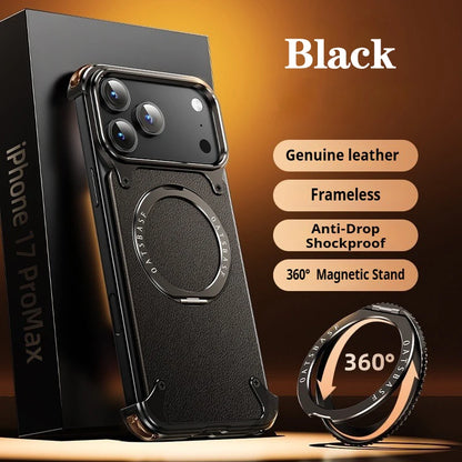 Genuine Leather MagSafe Armor iPhone 17 Case