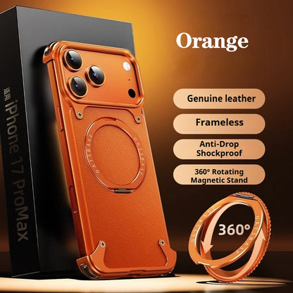 Genuine Leather MagSafe Armor iPhone 17 Case