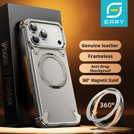 Genuine Leather MagSafe Armor iPhone 17 Case