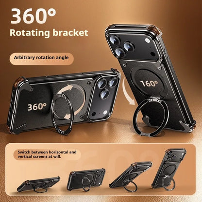 Genuine Leather MagSafe Armor iPhone 17 Case