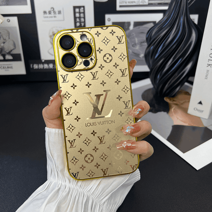 Luxury Glitter Monogram iPhone Case - Designer-Inspired Elegance
