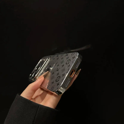 Luxury Glitter Monogram iPhone Case - Designer-Inspired Elegance