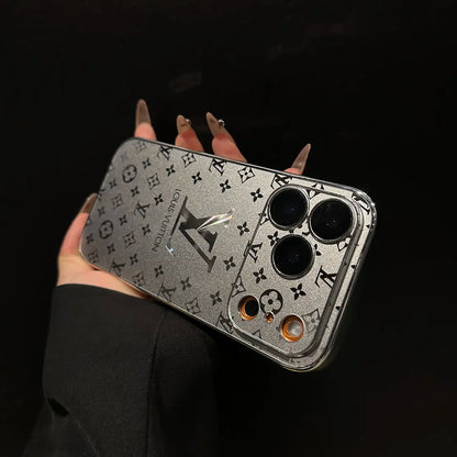 Luxury Glitter Monogram iPhone Case - Designer-Inspired Elegance